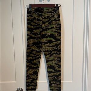 Burton Camouflage Fleece Pants with Black and Green